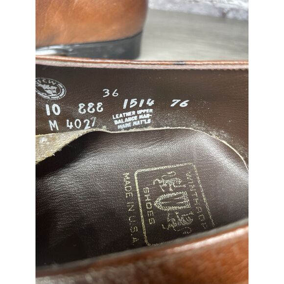 Winthrop USA Brown Leather Penny Loafers Dress Shoes Men’s Sz 10EEE US/44EU - Picture 9 of 16